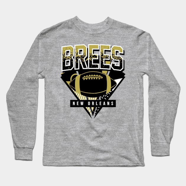 Brees Throwback New Orleans Football Long Sleeve T-Shirt by funandgames